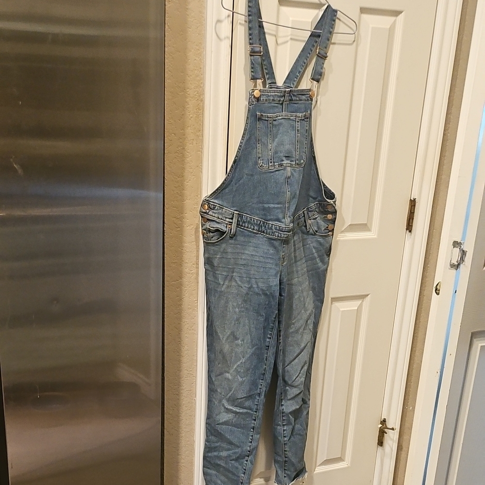 Isabel Maternity By Ingrid Isabel Denim Overalls Jeans Size 2 Distressed Legs